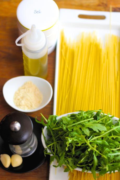 Recette facile : Spaghetti Pesto maison et roquette IMG_7652