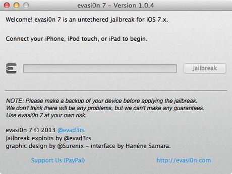 Jailbreak iOS 7 : Evasi0n 7 1.0.4 corrige des problèmes de sécurité Evasi0n 7 1.0.4