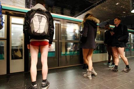 No Pants Subway Ride Paris 2014