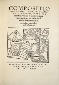 Édition originale du premier traité sur les cadrans solaires donné par Sebastian Münster, en partie illustrée par Hans Holbein le Jeune. Édition originale du premier traité sur les cadrans solaires donné par Sebastian Münster, en partie illustrée par Hans Holbein le Jeune.