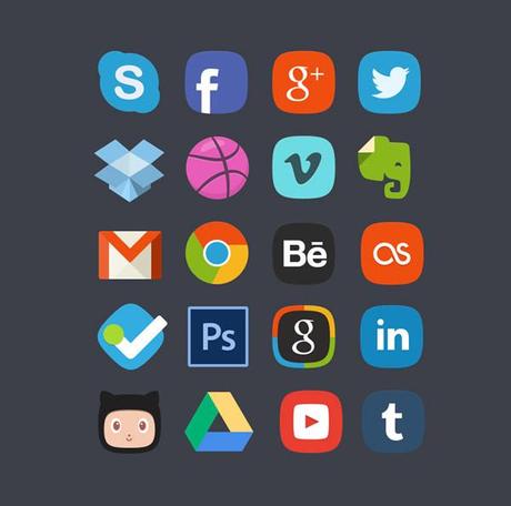 20 sets d’icônes de réseaux sociaux 2