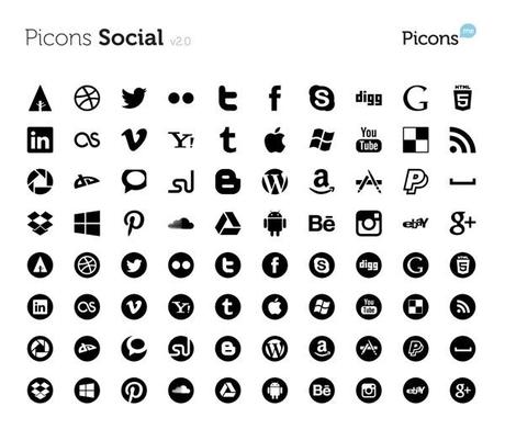 20 sets d’icônes de réseaux sociaux 18