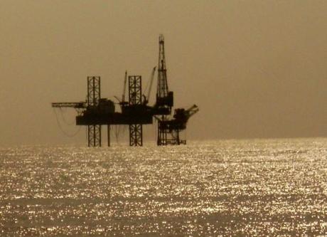 Solitary Oil Rig in the Arabian Sea