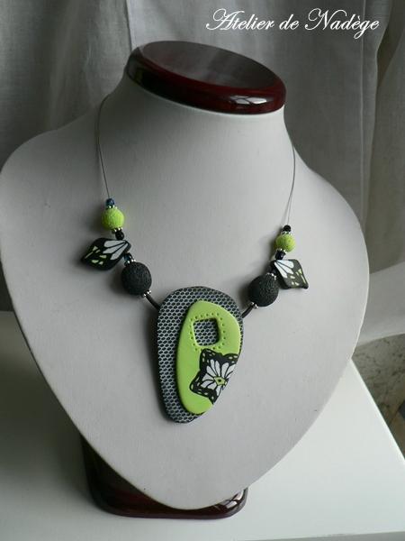 Stage d'une journée, création d'un collier en pâte polymère atelier fimo texturé