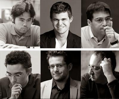 Carlsen, Aronian, Nakamura, Caruana, Gelfand et Anand – joueront le tournoi classique toute ronde Zurich Chess Challenge © site officiel 