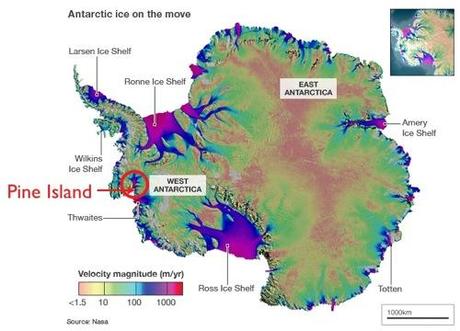 La fin programmée du Glacier du Pin en Antarctique pine-island-iceberg-glacier-map.001