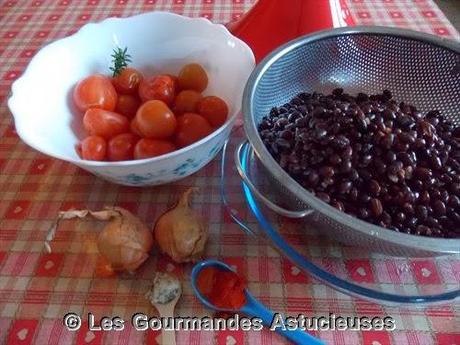 Tajine de haricots noirs et frites de Polenta