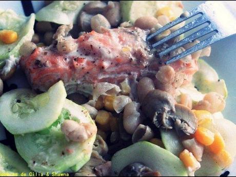 Papillotes de saumon aux haricots blancs Papillotes de saumon aux haricots blancs