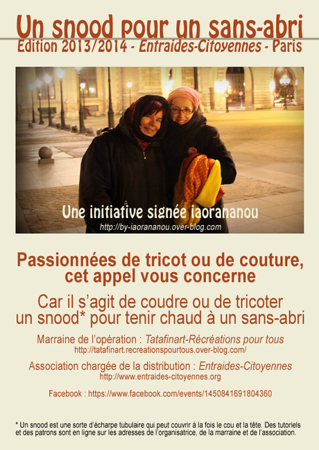 Opération « Un snood pour un sans-abri » : déjà 165 snood ! affiche snood sans abri