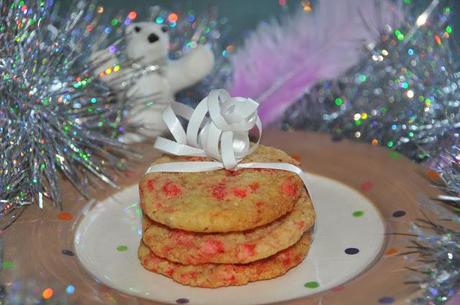 Cookies aux pralines roses.