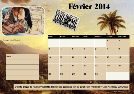 calendrier février glossnroses