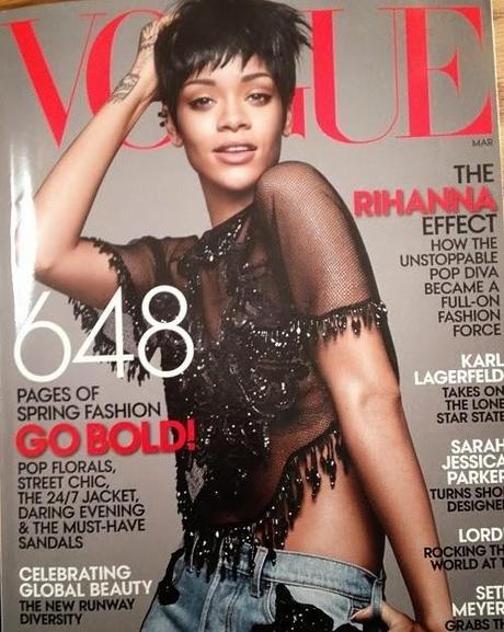 Rihanna en couverture de Vogue US en mars 2014