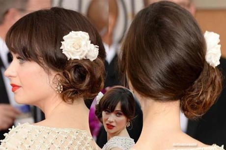 LE CHIGNON BAS SUR LE CÔTÉ zooey deschanel