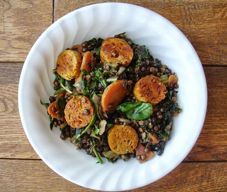 Salade tiède de lentilles du Puy aux allures rustiques Salade tiède de lentilles du Puy aux allures rustiques