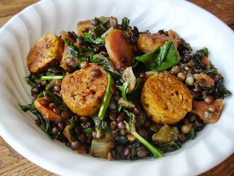 Salade tiède de lentilles du Puy aux allures rustiques Salade tiède de lentilles du Puy aux allures rustiques