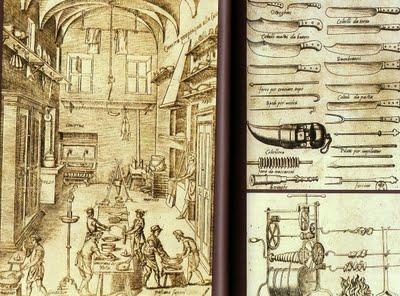 Planches extraites de l'oeuvre du cuisinier italien Scarpi publiée à Venise en 1571