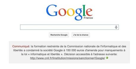 google1 Google obligé de publier sa condamnation sur sa page daccueil 