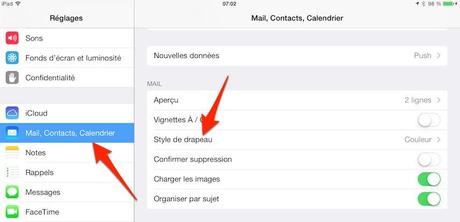 ipad iphone style du drapeau mail 1 iPhone iPad : comment modifier le style du drapeau de lapplication Mail