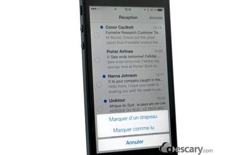 ios7 mail marques messages iphone1 iPhone iPad : comment modifier le style du drapeau de lapplication Mail