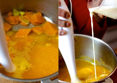 Velouté de potirons tuiles de parmesan et croutons faits maison Soupe de potirons ok 2