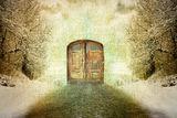 Abstract surrealism vintage winter motive Stock Photos