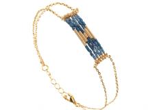Les bijoux du Zodiaque de Caroline Najman BRACELET FOLK MINI PL OR BLEU IRISE-BLEU CANARD BRILLANT 85