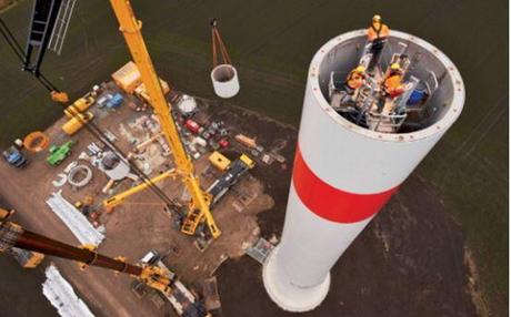 Éoliennes : quel est leur vrai bilan carbone ? Construction d'une éolienne
