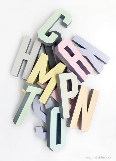 Creer son alphabet en 3d © mrprintables.com