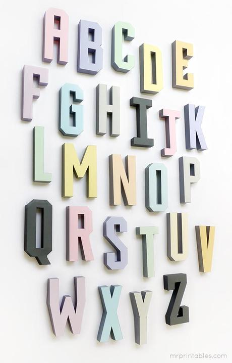 Creer son alphabet en 3d © mrprintables.com