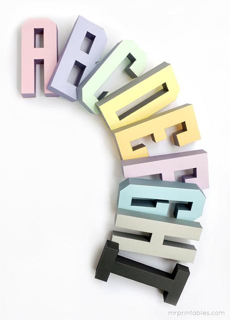 Creer son alphabet en 3d © mrprintables.com
