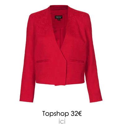 veste rouge topshop