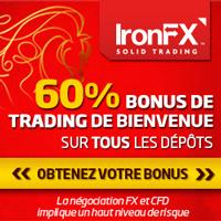 Offre spéciale Forex avec IronFX : 60% de bonus