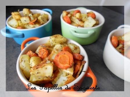 Légumes rôtis panais carottes pomme de terre en cocotte