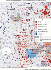 carte population lettre RP Loire 219x300 LINSEE et la diagonale du vide