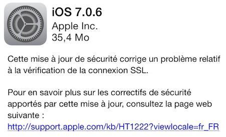 iOS 7.0.6 & iOS 6.1.6 (iPhone 3GS, iPod Touch 4G) sont disponibles iOS 7.0.6