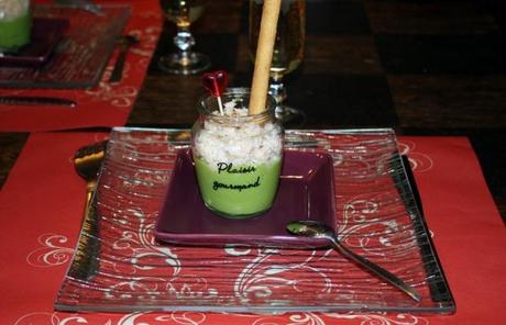 Verrines de velouté d’avocat au crabe Verrines de velouté d’avocat au crabe