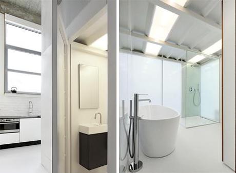 ARCHI : Un loft bruxellois prend une cure de jouvence kitchen-bathroom