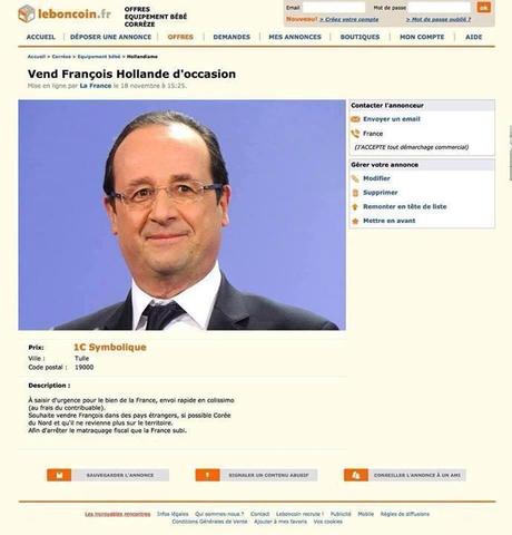 François Hollande d'occasion à vendre sur Le Bon Coin