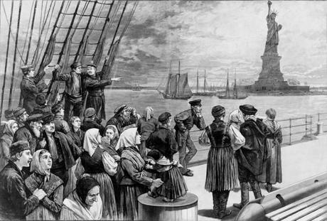 Immigration (I) : scénario théorique Immigrants statue Liberté