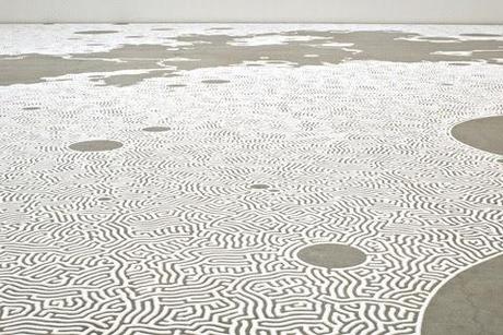 oeuvre de l'artiste japonais motoi yamamoto sculpture de sel labyrinthe de fleur de sel, galerie d'art