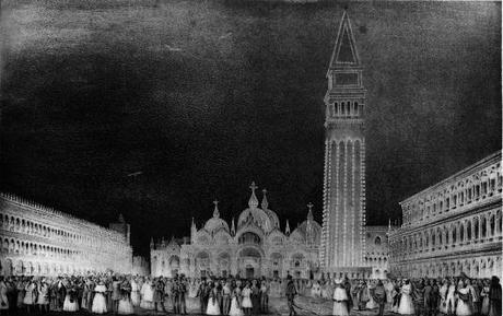 Fête nocturne sur la place Saint-Marc illuminée - Valery - Deyé, 1856