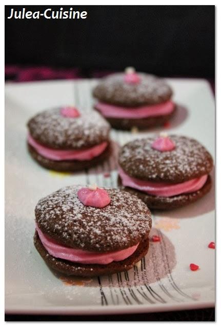 Whoopies Pie chocolat et crème à la rose {US Recipe} Whoopies Pie chocolat et crème à la rose {US Recipe}