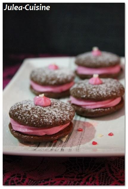 Whoopies Pie chocolat et crème à la rose {US Recipe} Whoopies Pie chocolat et crème à la rose {US Recipe}