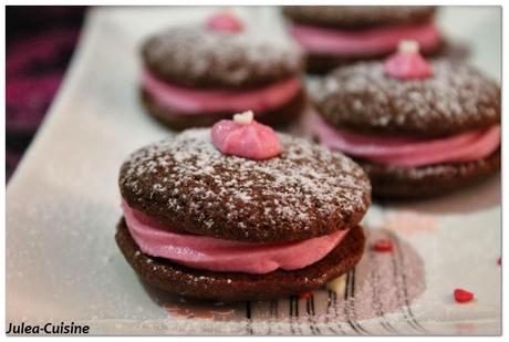 Whoopies Pie chocolat et crème à la rose {US Recipe} Whoopies Pie chocolat et crème à la rose {US Recipe}