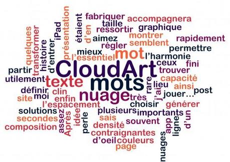 Pépites pour iPad (#014) : CloudArt : des nuages de mots ! cloudart exemple