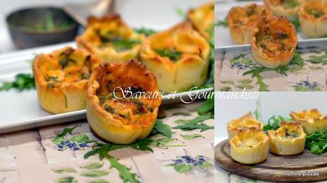Muffins Pizzas au fromage. Cheesy muffin pizzas.