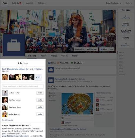 page facebook administrateurs  Facebook dévoile un nouveau design pour les Pages d’entreprises