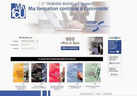 Université de Strasbourg : Lancement du 1er training-board sur Facebook - Ma formation continue à l’université