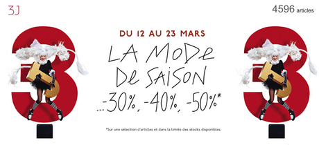 Du 12 au 23 mars, les Galeries Lafayette lancent les 3J avec des réductions jusqu'à -50%