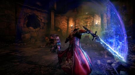 Dracula lance une attaque à l'épée dans le jeu vidéo Castlevania Lords of Shadow 2